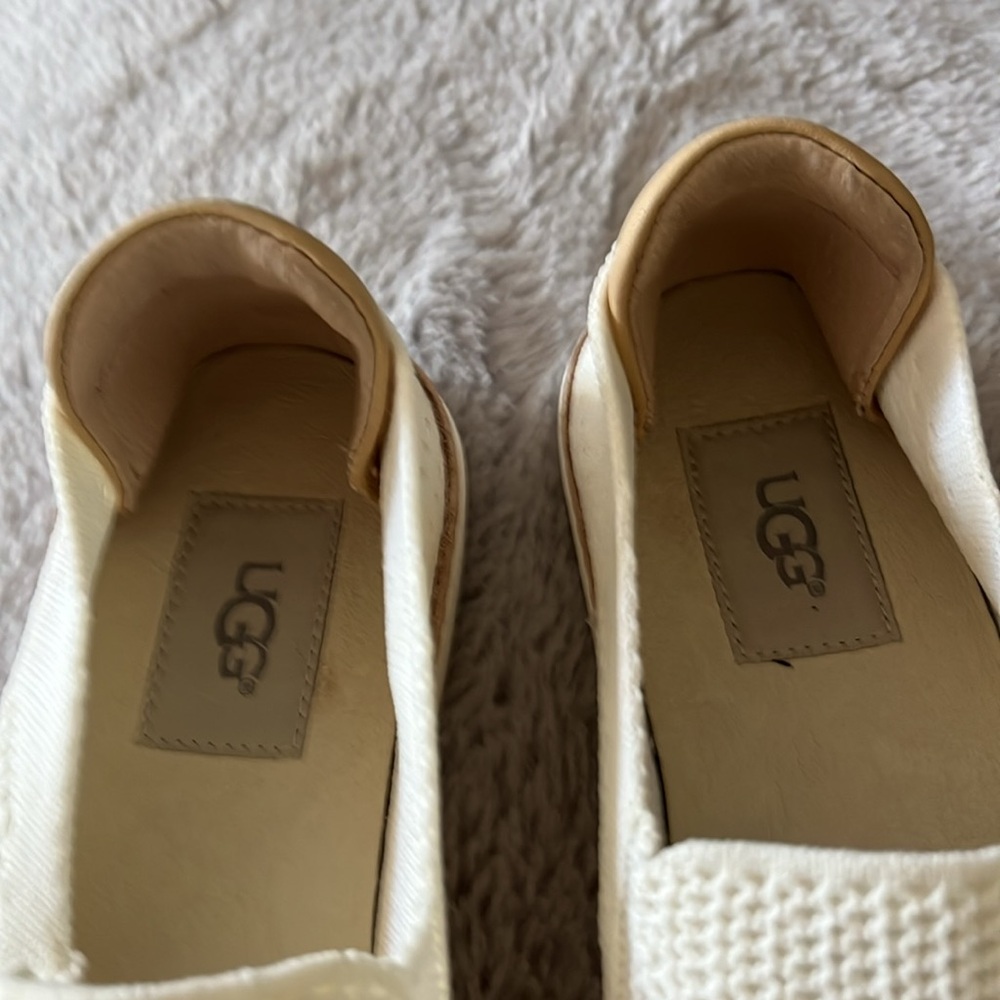UGG Women’s Cream Knit Slip-On Sneakers - Picture 9 of 11